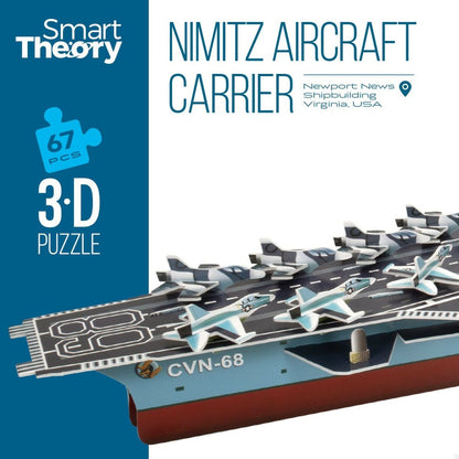 3D Puzzle Colorbaby Nimitz Aircraft carrier 67 Pieces 77 x 18 x 20 cm (6 Units) - Little Baby Shop