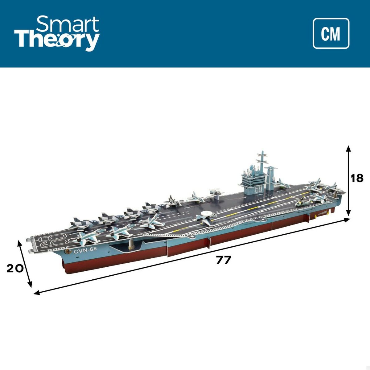 3D Puzzle Colorbaby Nimitz Aircraft carrier 67 Pieces 77 x 18 x 20 cm (6 Units) - Little Baby Shop