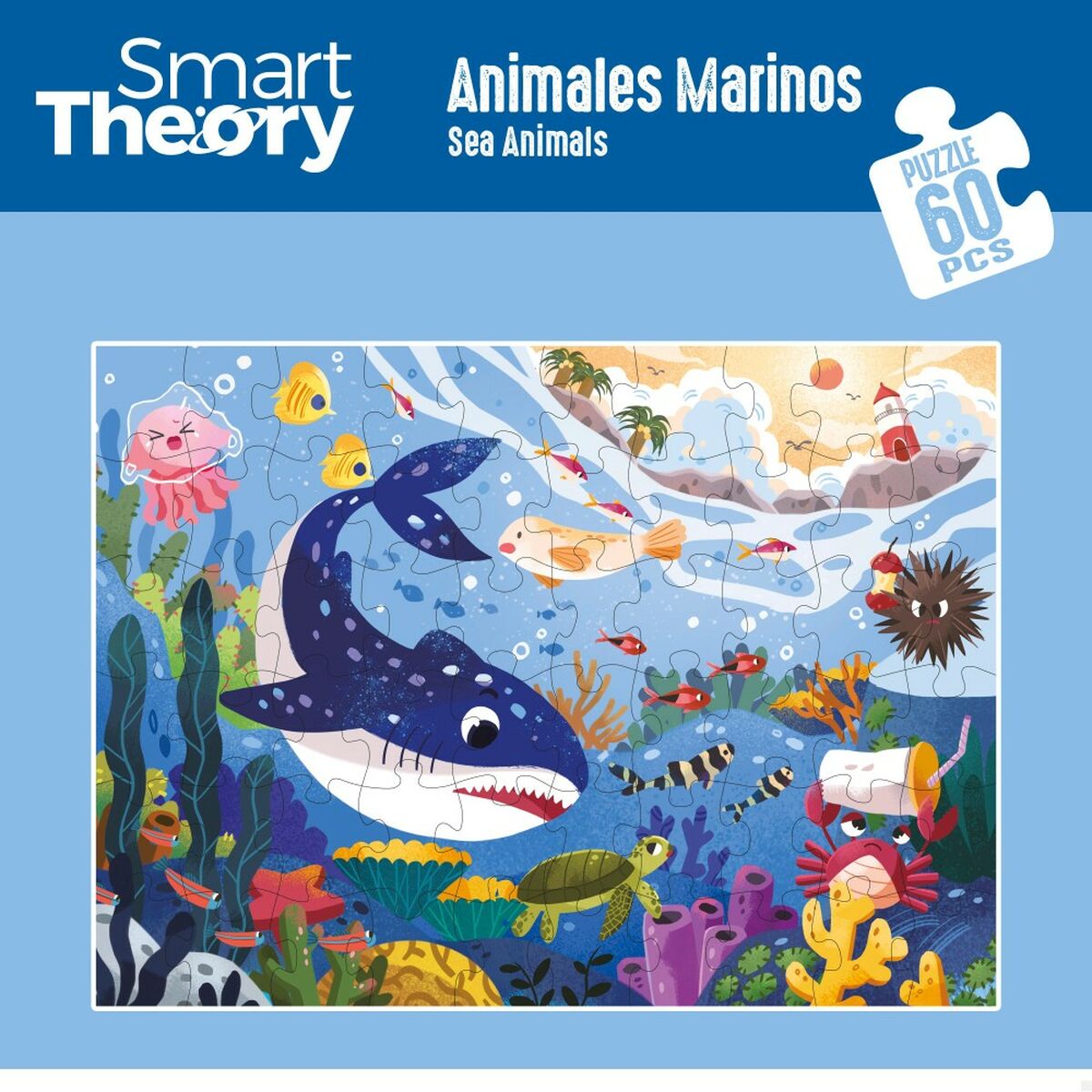 Child's Puzzle Colorbaby Sea Animals 60 Pieces 60 x 44 cm (6 Units) - Little Baby Shop