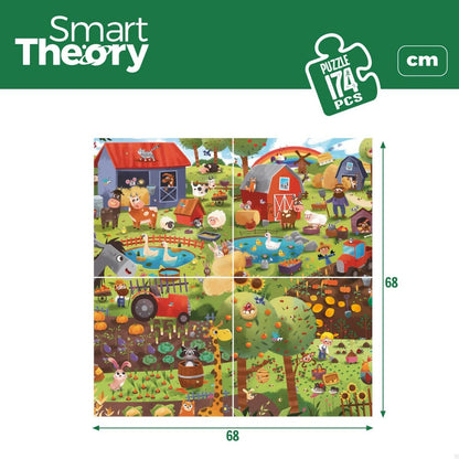 Child's Puzzle Colorbaby 4-in-1 174 Pieces Farm 68 x 68 cm (6 Units) - Little Baby Shop