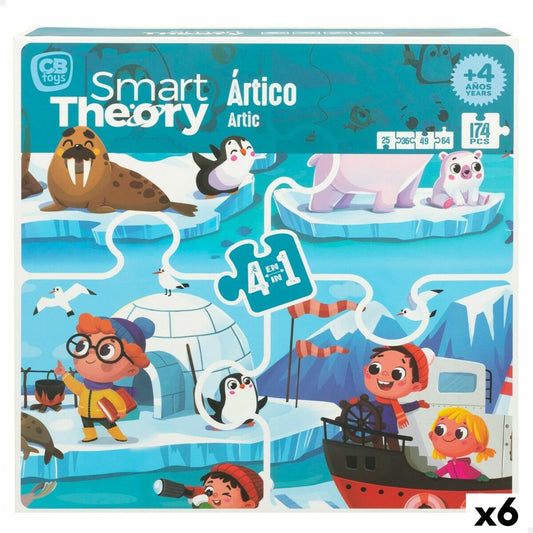 Child's Puzzle Colorbaby Artic 4-in-1 174 Pieces 136 x 34 cm (6 Units) - Little Baby Shop