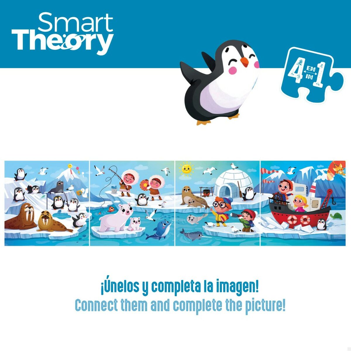 Child's Puzzle Colorbaby Artic 4-in-1 174 Pieces 136 x 34 cm (6 Units) - Little Baby Shop