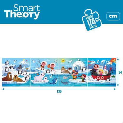 Child's Puzzle Colorbaby Artic 4-in-1 174 Pieces 136 x 34 cm (6 Units) - Little Baby Shop