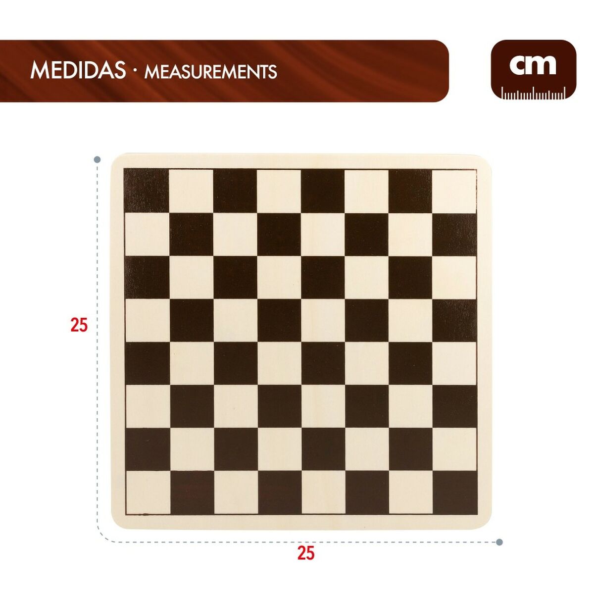 Chess and Checkers Board Colorbaby Wood Metal (6 Units) - Little Baby Shop