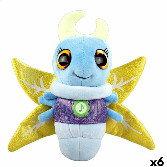 Fluffy toy Eolo Firefly Blue 33 x 27 x 13,5 cm (6 Units) - Little Baby Shop