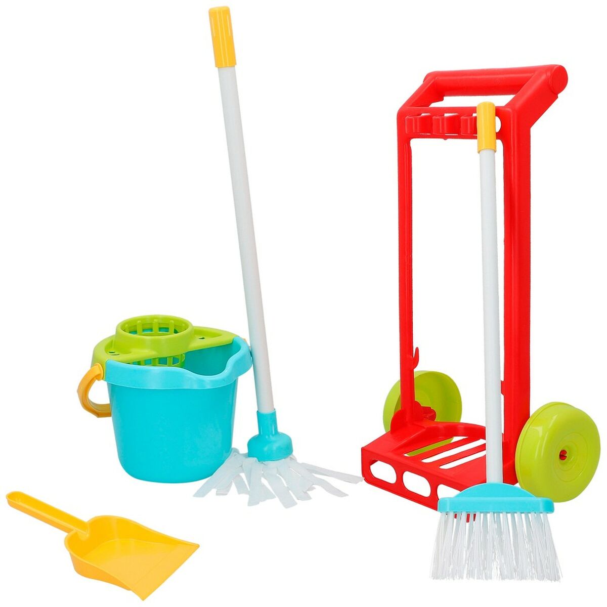 Cleaning Trolley with Accessories Colorbaby 5 Pieces Toy 24,5 x 43,5 x 15 cm (20 Units) - Little Baby Shop