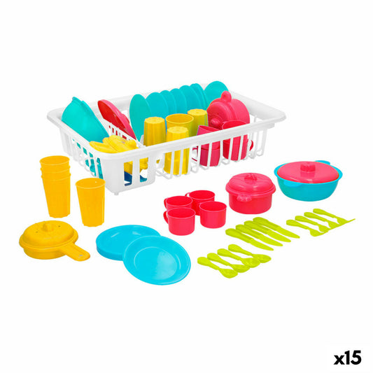 Children’s Dinner Set Colorbaby Toy Drainer 35 Pieces (15 Units) - Little Baby Shop