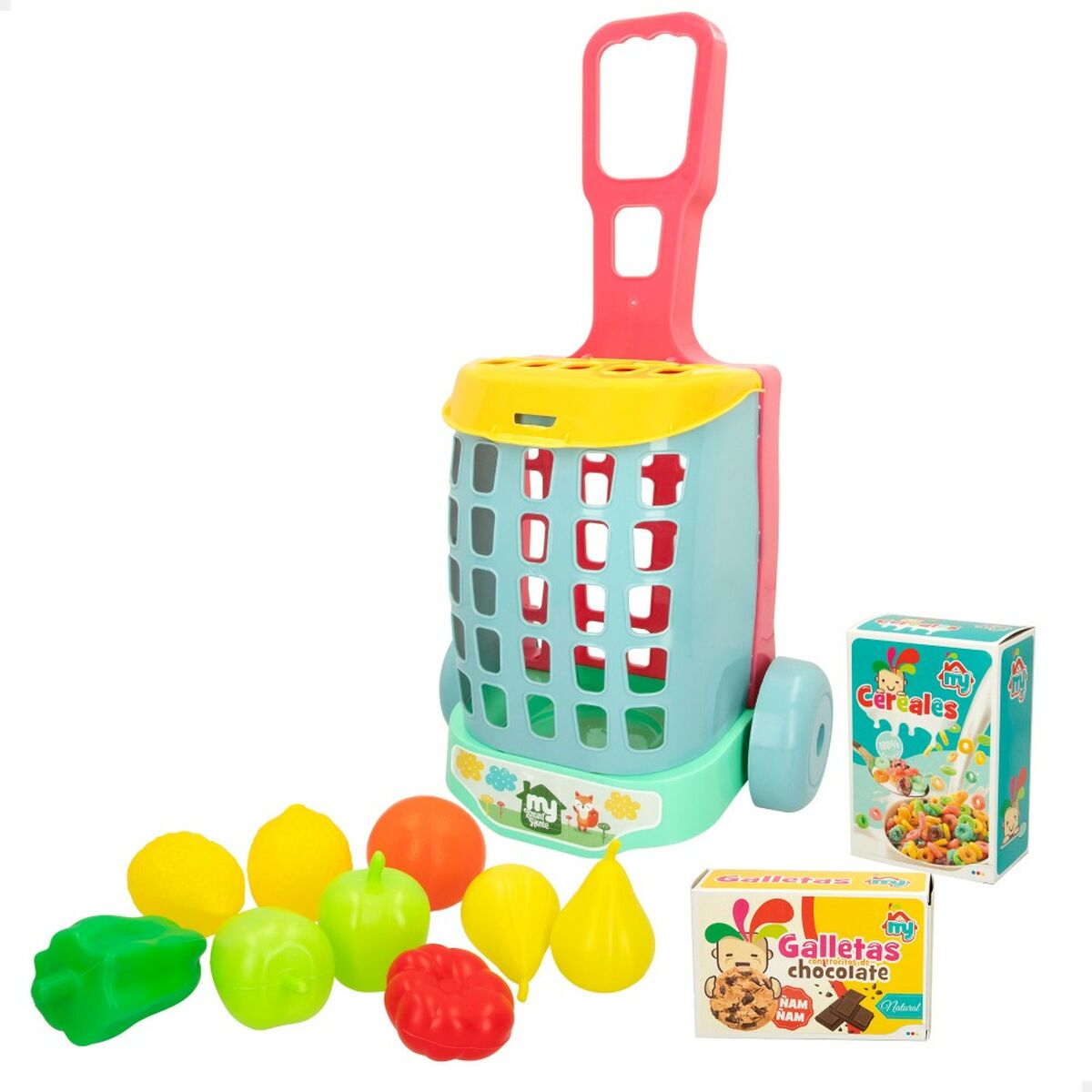 Shopping cart Colorbaby My Home Toy 12 Pieces 15 x 10 x 6 cm 8 Units - Little Baby Shop