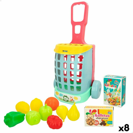 Shopping cart Colorbaby My Home Toy 12 Pieces 15 x 10 x 6 cm 8 Units - Little Baby Shop