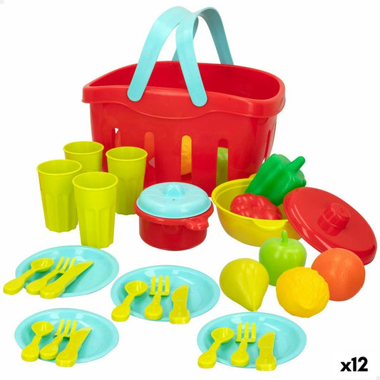 Toy Food Set Colorbaby Kitchenware and utensils 36 Pieces (12 Units) - Little Baby Shop