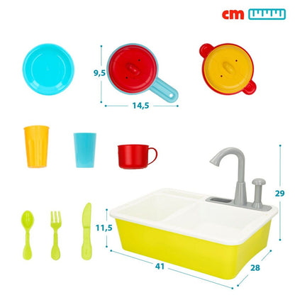 Toy kitchen Colorbaby Accessories 22 Pieces Sink 6 Units - Little Baby Shop