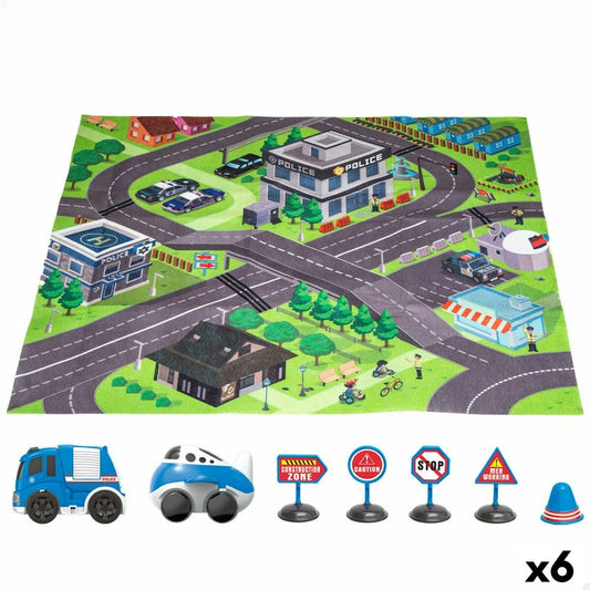 Play mat Speed & Go Accessories Cars Road Cloth Plastic (6 Units) - Little Baby Shop