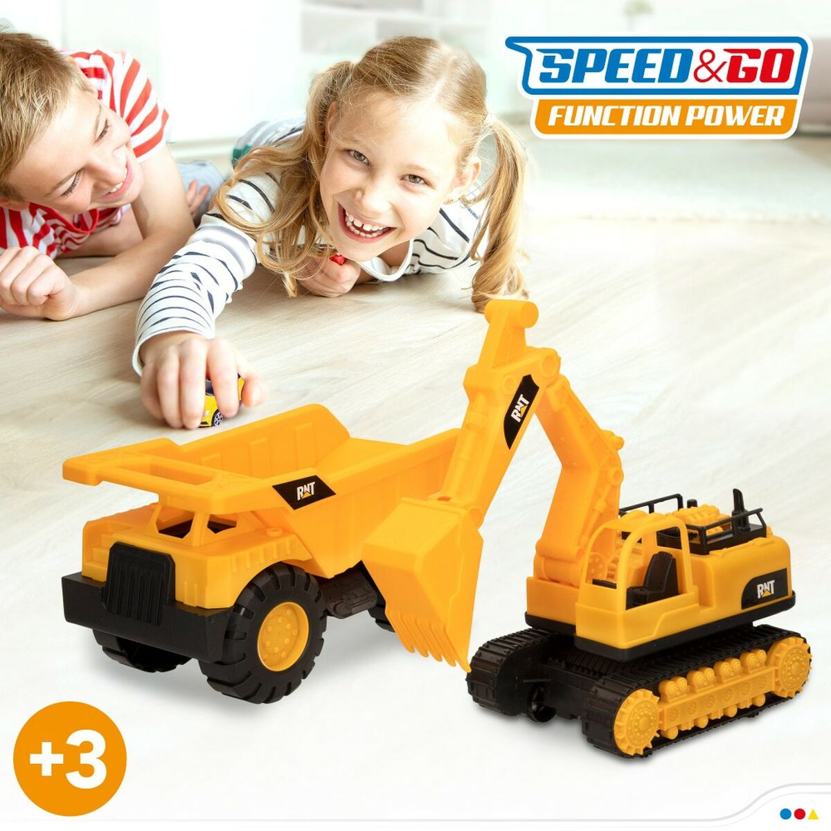 Construction Vehicles Speed & Go 13 x 27 x 19 cm (2 Units) - Little Baby Shop