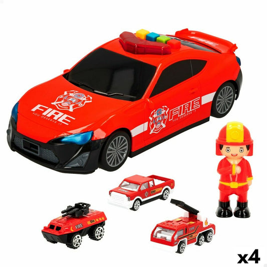 Vehicle Playset Speed & Go Fireman Light Sound 1:64 (4 Units) - Little Baby Shop