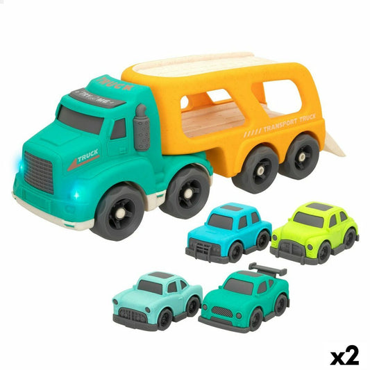 Truck Carrier and Cars Motor Town Light Sound 32,5 x 13 x 10,5 cm (2 Units) - Little Baby Shop