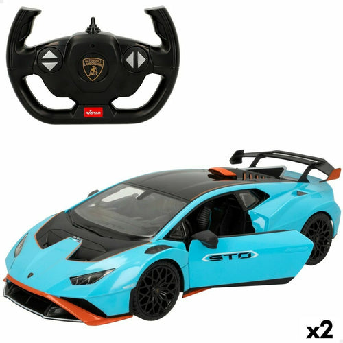 Remote-Controlled Car Lamborghini Huracán STO Blue 1:14 (2 Units) - Little Baby Shop