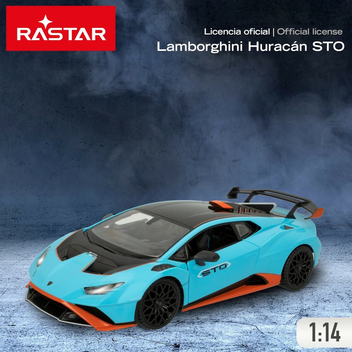 Remote-Controlled Car Lamborghini Huracán STO Blue 1:14 (2 Units) - Little Baby Shop