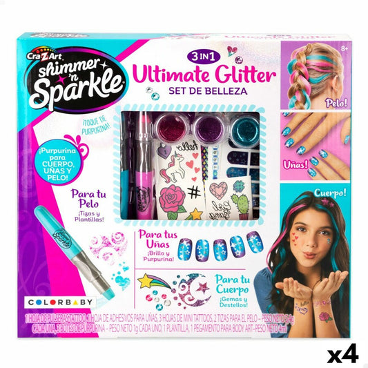 Beauty Kit Cra-Z-Art Children's Nails Hair Body Glitter 4 Units - Little Baby Shop