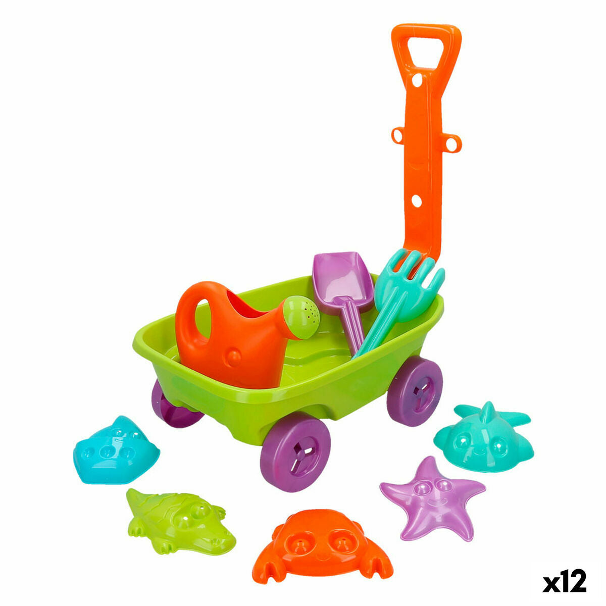 Beach toys set Colorbaby Wheelbarrow polypropylene (12 Units) - Little Baby Shop