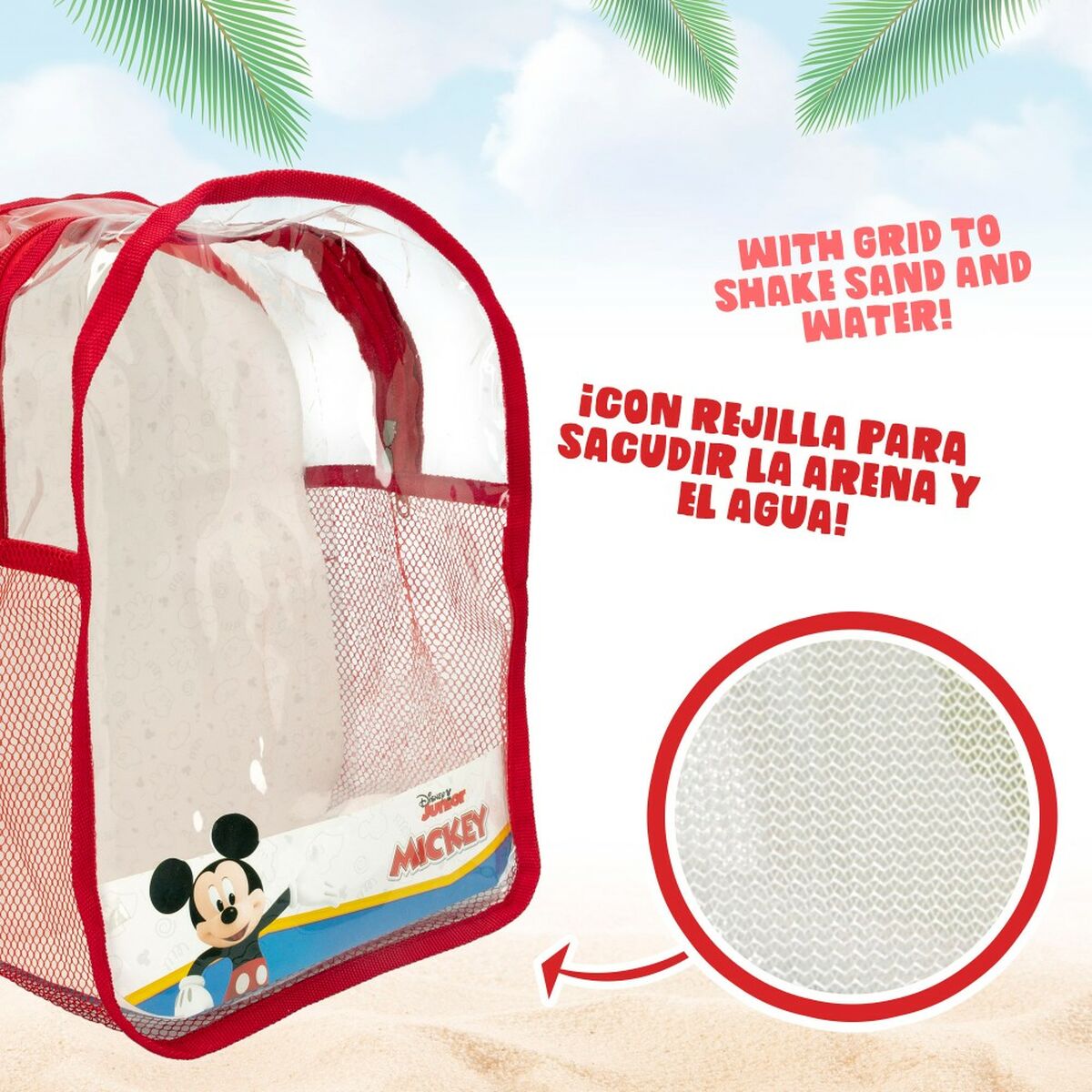 Beach toys set Mickey Mouse Ø 18 cm polypropylene (12 Units) - Little Baby Shop