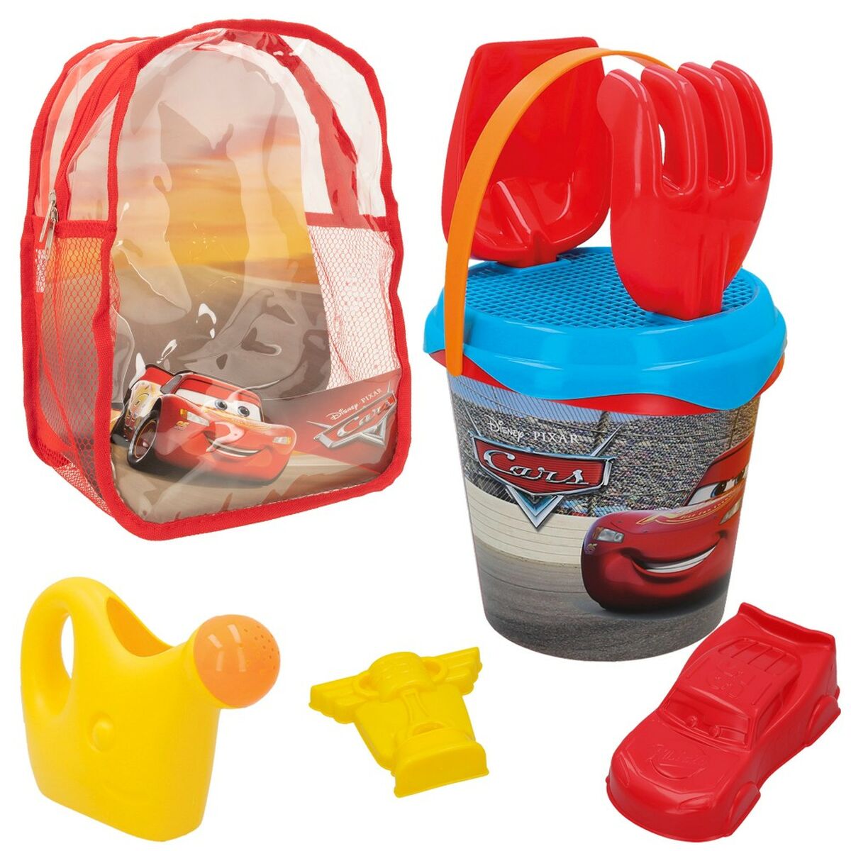 Beach toys set Cars polypropylene (12 Units) - Little Baby Shop