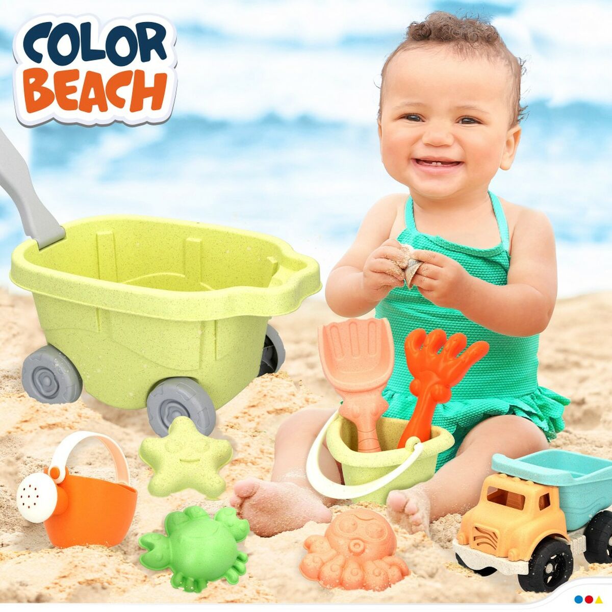 Beach toys set Colorbaby 16,5 x 11 x 11 cm (2 Units) - Little Baby Shop