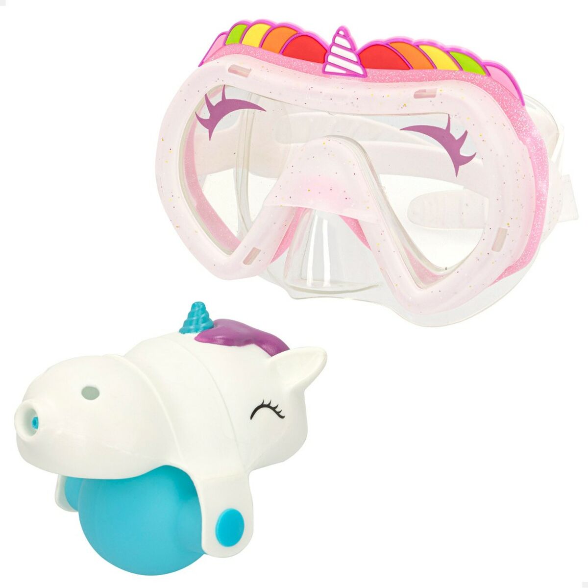 Set of water pistols and diving mask Eolo Unicorn 14,5 x 10 x 6,5 cm (4 Units) - Little Baby Shop