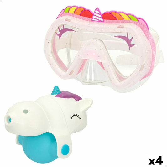 Set of water pistols and diving mask Eolo Unicorn 14,5 x 10 x 6,5 cm (4 Units) - Little Baby Shop