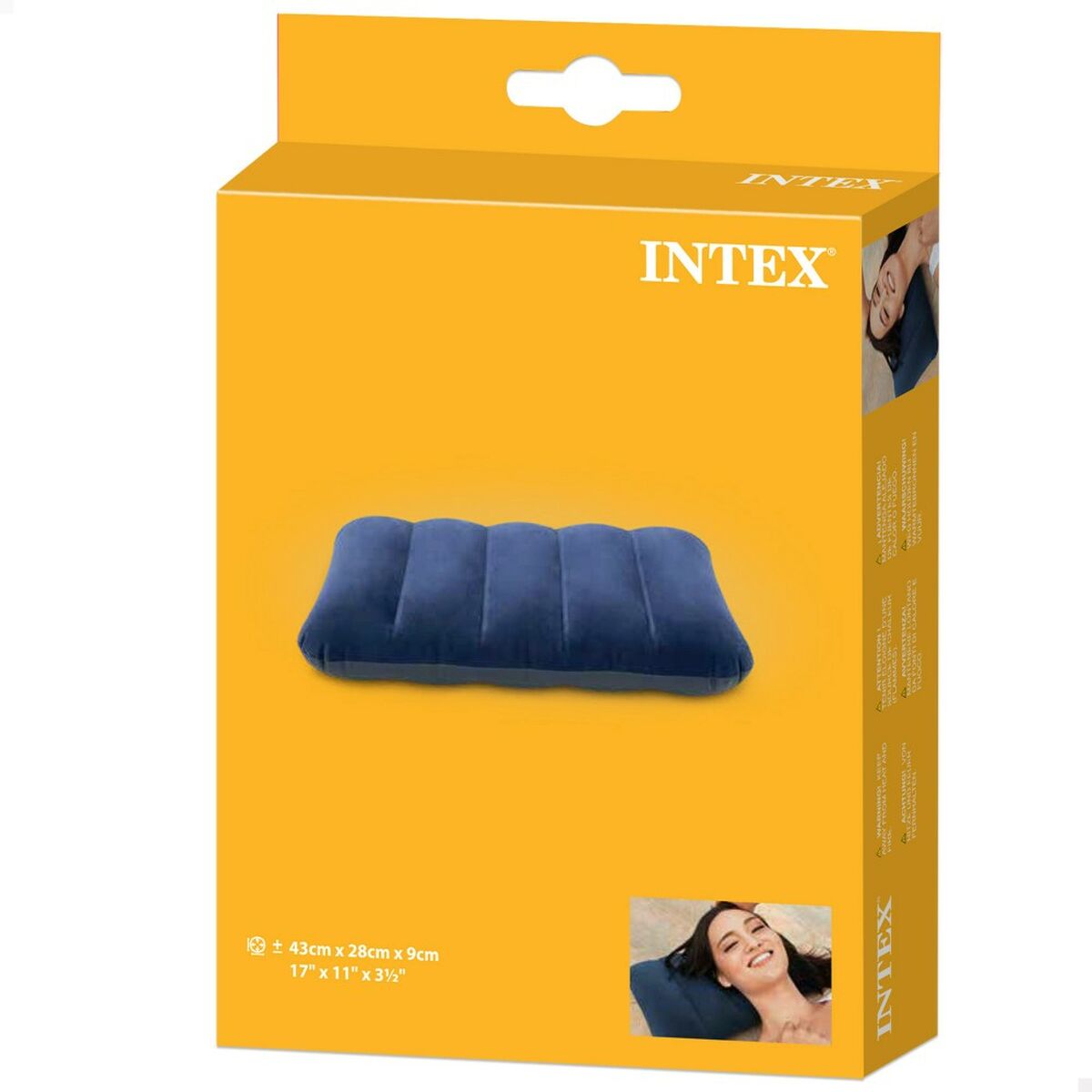 Pillow Intex Downy Pillow Inflatable Blue 43 x 9 x 28 cm (24 Units) - Little Baby Shop