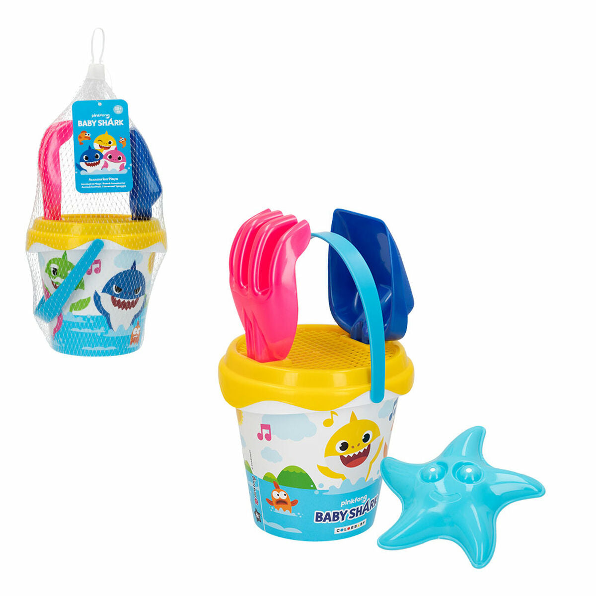 Beach toys set Baby Shark Ø 14 cm Plastic (24 Units) - Little Baby Shop