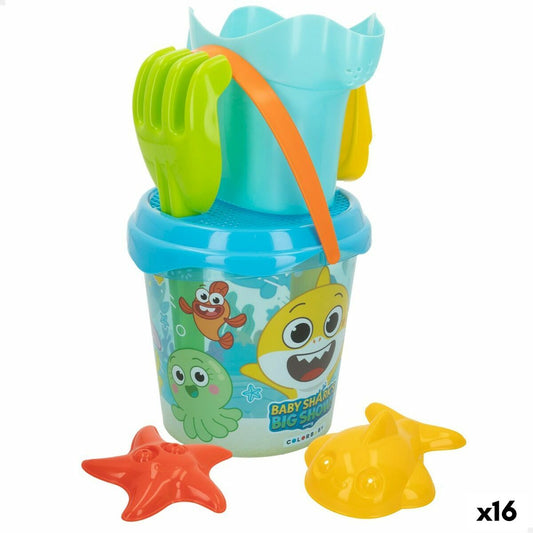 Beach toys set Baby Shark Ø 18 cm (16 Units) - Little Baby Shop