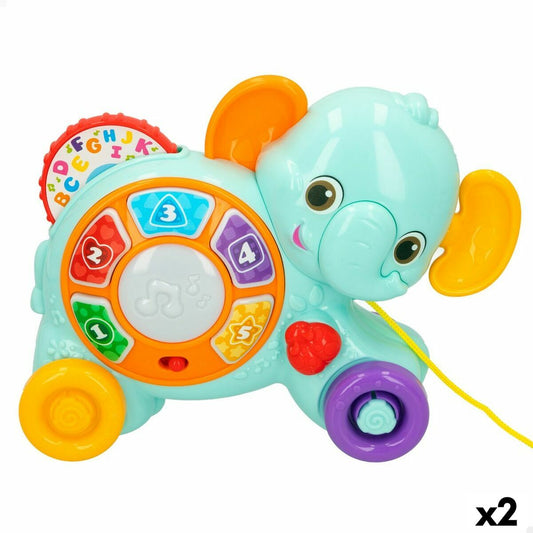 Pull-along toy Winfun Elephant 26 x 19 x 8,5 cm (2 Units) - Little Baby Shop