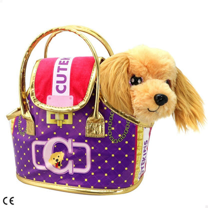 Fluffy toy Funville Cutekins Bag Dog 25 x 20 x 13 cm (2 Units) - Little Baby Shop