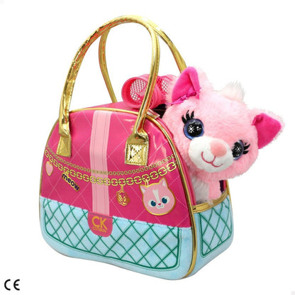 Fluffy toy Funville Cutekins Bag Cat 20 x 19 x 14 cm (2 Units) - Little Baby Shop