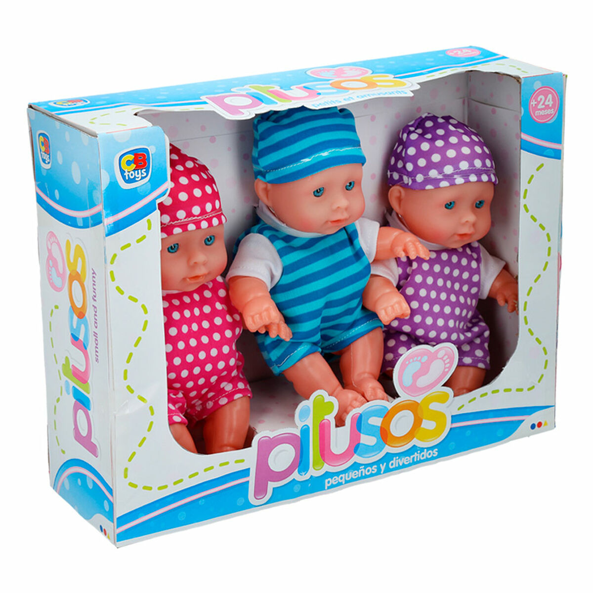 Dolls Set Colorbaby Pitusos 3 Pieces 20 cm 13 x 20 x 6,5 cm 6 Units - Little Baby Shop