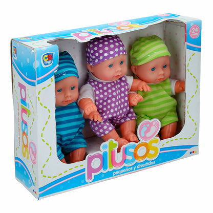 Dolls Set Colorbaby Pitusos 3 Pieces 20 cm 13 x 20 x 6,5 cm 6 Units - Little Baby Shop