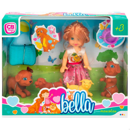 Doll with Pet Colorbaby 5 x 12,5 x 3 cm (6 Units) - Little Baby Shop