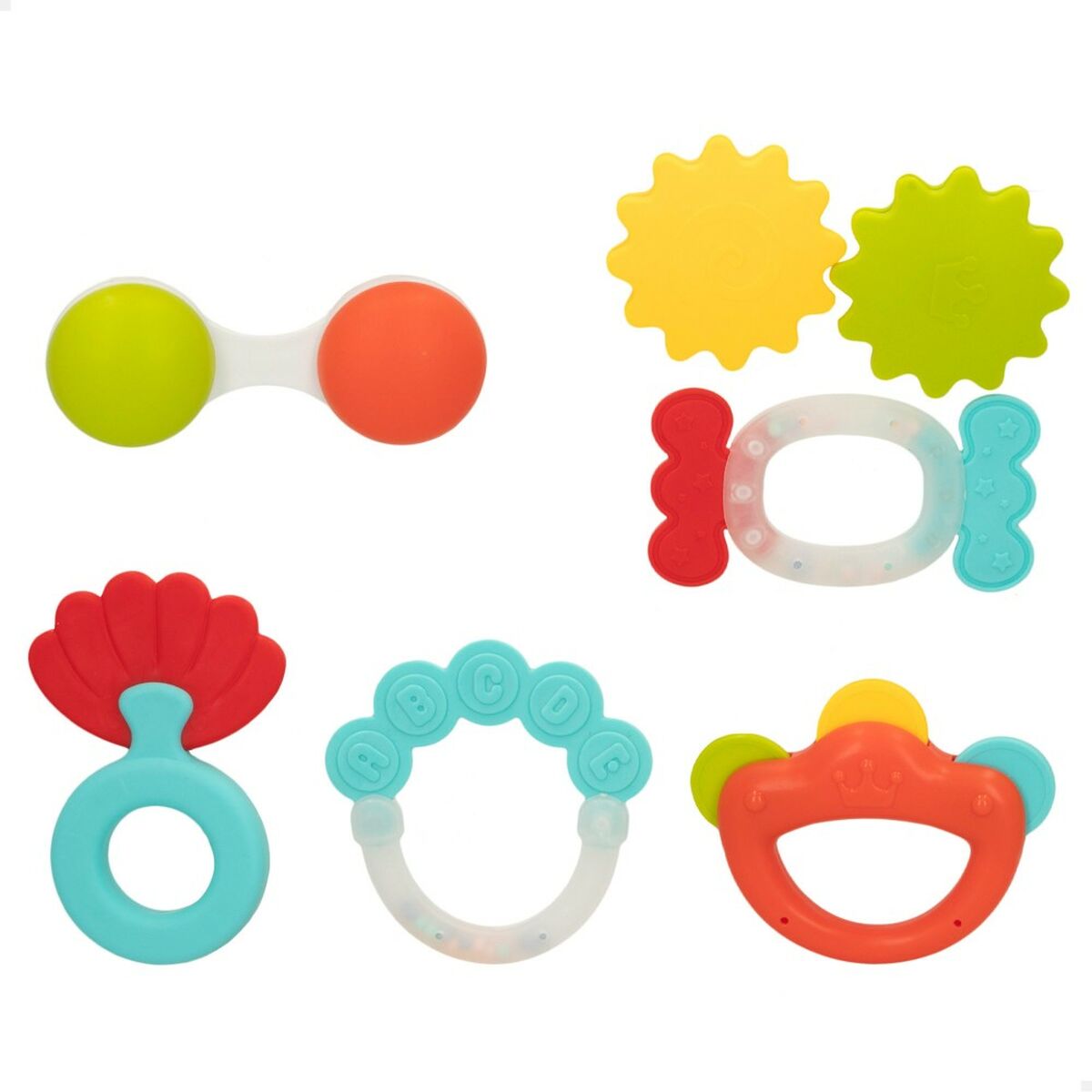 Set of rattles Colorbaby 6 Pieces 12,5 x 1,5 x 6,5 cm (6 Units) - Little Baby Shop