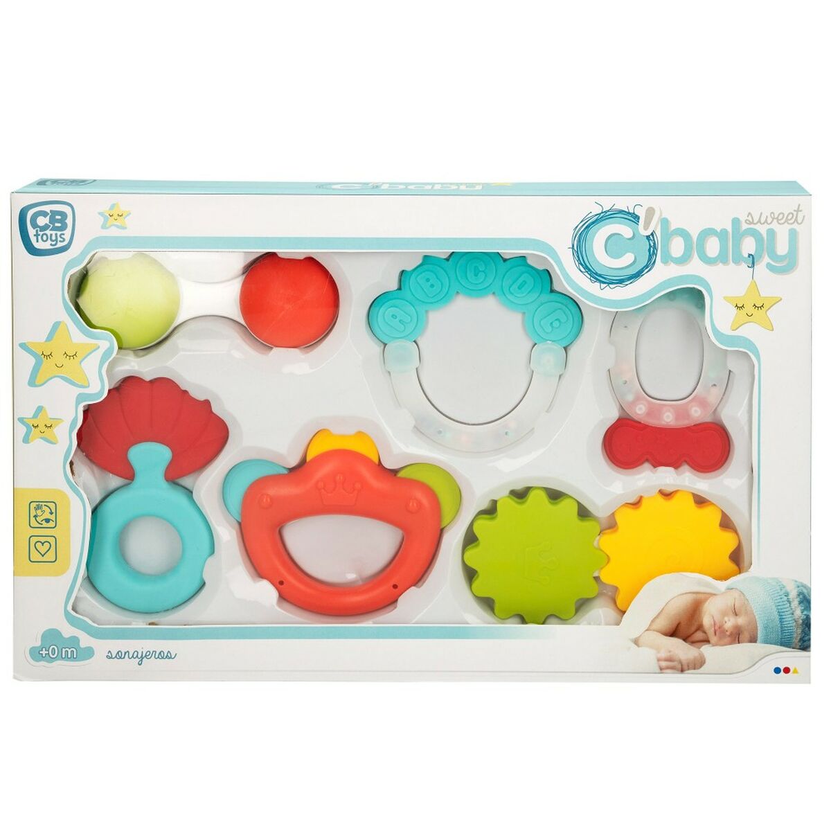 Set of rattles Colorbaby 6 Pieces 12,5 x 1,5 x 6,5 cm (6 Units) - Little Baby Shop