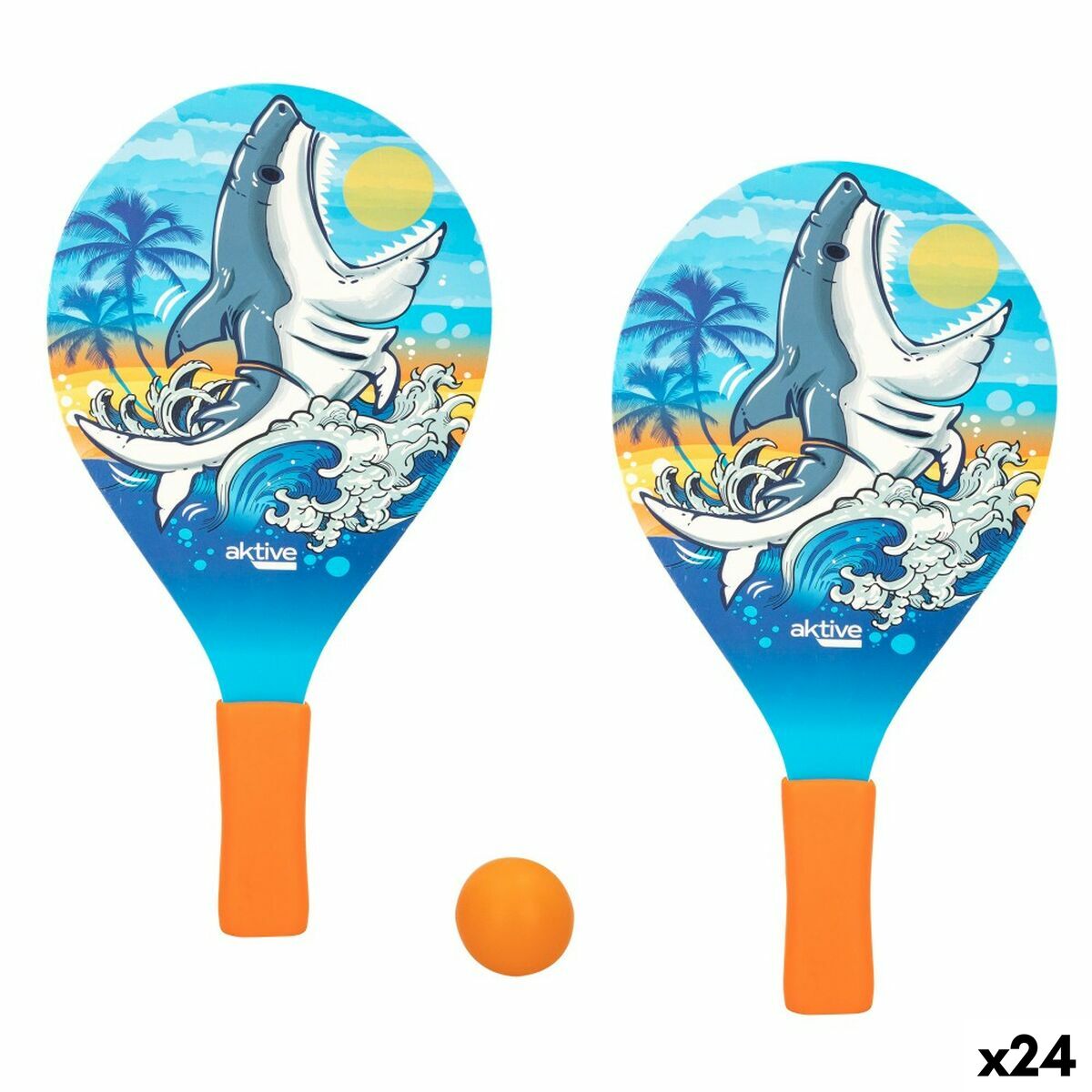 Beach Spades with Ball Aktive Shark 19,5 x 38 cm (24 Units) - Little Baby Shop