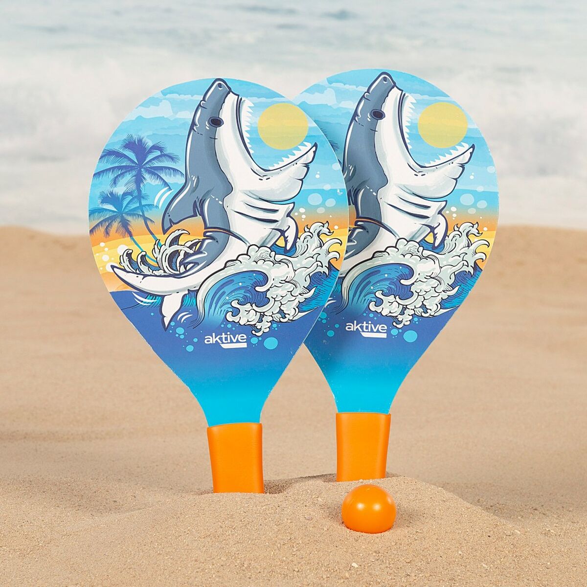 Beach Spades with Ball Aktive Shark 19,5 x 38 cm (24 Units) - Little Baby Shop