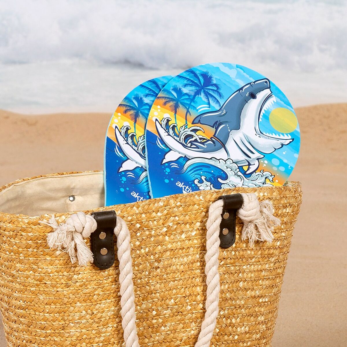 Beach Spades with Ball Aktive Shark 19,5 x 38 cm (24 Units) - Little Baby Shop