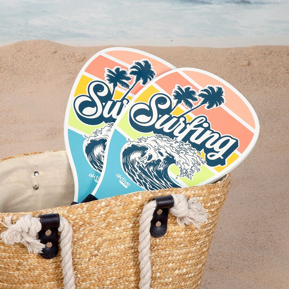 Beach Spades with Ball Aktive Surf 20 x 40 cm (12 Units) - Little Baby Shop