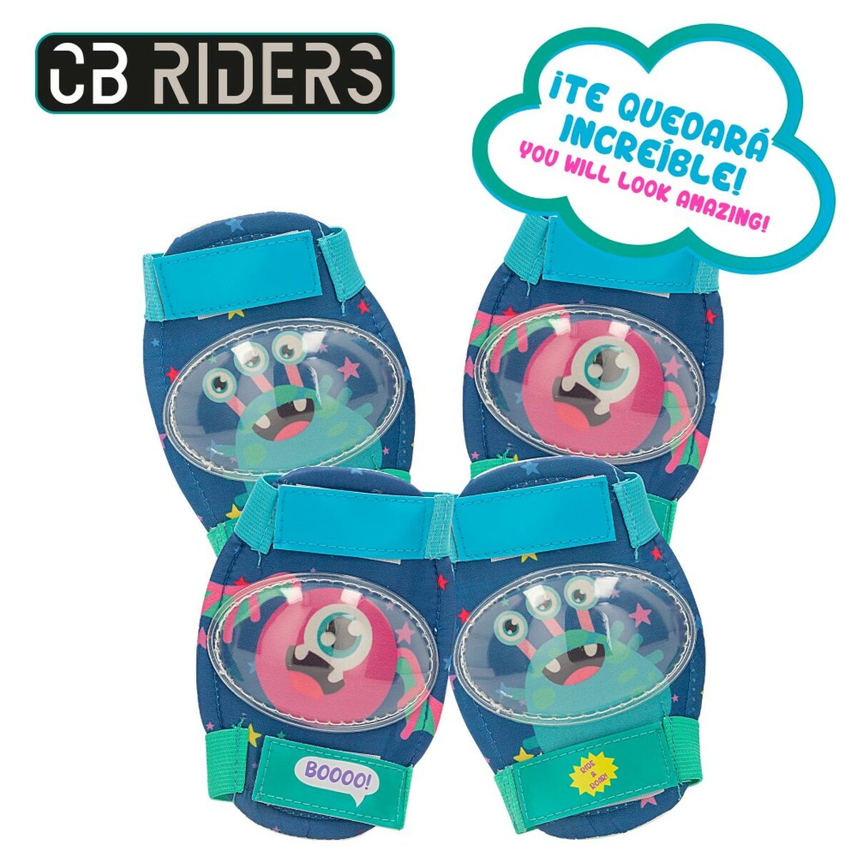 Set of helmets and knee pads Colorbaby Monster (4 Units) - Little Baby Shop